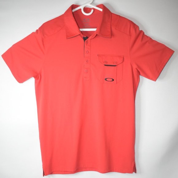 Oakley Polo Short Sleeve Shirt Size Large – Red - Picture 2 of 7